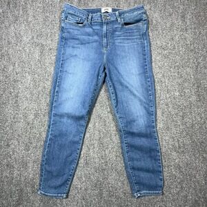 Paige Hoxton Crop Skinny Jeans Margie Wash Blue High Rise Stretch Denim Size 32